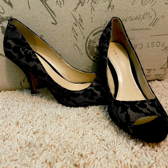 Nine West Lacy Peep Toe Heels - Picture 4 of 5